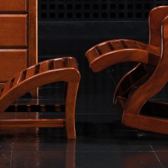 千匠一品中式虎斑木实木趟椅E317-H