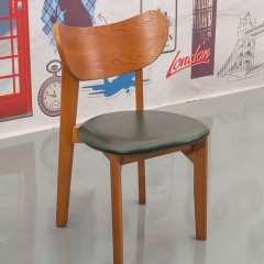 千匠一品现代简约北欧优质白蜡木高档西皮餐椅蝴蝶椅YS-32-J