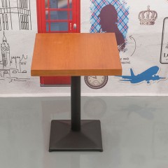 千匠一品现代简约北欧铁脚+中纤板贴水曲柳木皮餐桌方桌YS-31-J