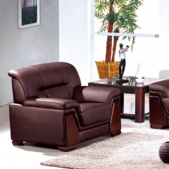 千匠一品 现代办公精选优质橡木实木牛皮1+1+3沙发组合7007-G