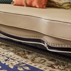 【精品】千匠一品轻奢美式实木雕花仿真皮沙发+后现代客厅沙发组合M9001-Q