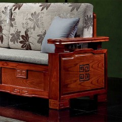 △千匠一品中式红木家具进口榆木转角沙发H015-E