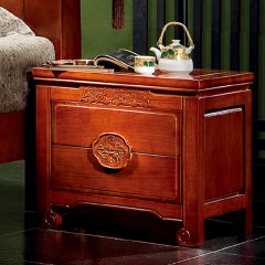 △千匠一品中式红木家具优选进口榆木床头柜HT-W66-E
