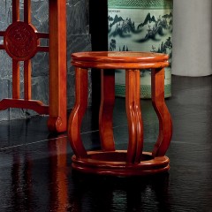 △千匠一品中式红木家具优选进口榆木圆妆凳HT-W66-E