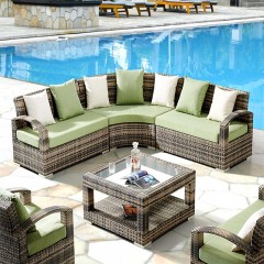 千匠一品户外家具休闲露天台藤椅沙发茶几组合S1001A（20张起订）-X
