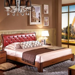千匠一品中式优质橡木中纤板卧室床双人床1.5米/1.8米W9113-J