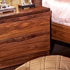 △千匠一品中式优质橡木卧室床头柜W9206-J