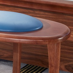 千匠一品北欧优质橡胶木+仿真皮卧室床尾凳9001-J