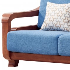千匠一品北欧优质橡胶木+高档棉麻布艺1+2+3沙发组合9002-J