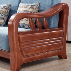 千匠一品北欧优质橡胶木高档棉麻布艺转角沙发9005-J
