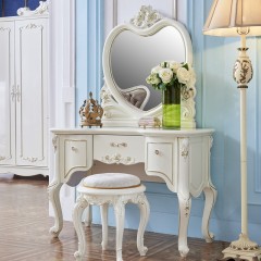 千匠一品浪漫法式客厅奢华雕花全实木带镜子梳妆台YL801-Q