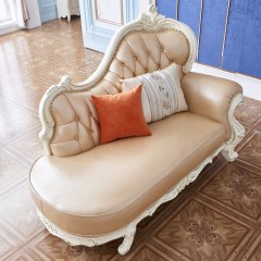 △千匠一品浪漫法式雕花奢华全实木进口头层真皮沙发组合整装YL9005-Q