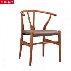 千匠一品 北欧风格优质PU皮质+高密度海绵+白蜡木实木框架餐椅Y003-H