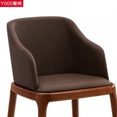 千匠一品 北欧风格优质PU皮+高密度海绵+白蜡木实木框架餐椅Y005-H
