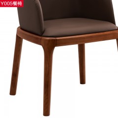 千匠一品 北欧风格优质PU皮+高密度海绵+白蜡木实木框架餐椅Y005-H
