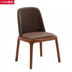 千匠一品 北欧风格优质PU皮+高密度海绵+白蜡木实木框架餐椅Y009-H