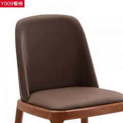 千匠一品 北欧风格优质PU皮+高密度海绵+白蜡木实木框架餐椅Y009-H