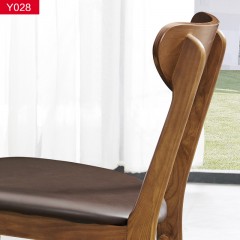 千匠一品 北欧风格优质麻布/PU皮+密度海绵填充+白蜡木实木框架餐椅Y028-H
