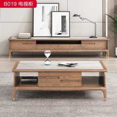 千匠一品 北欧风格 白蜡木+岩板+五金套脚 高档大气电视柜 B019 电视柜-X