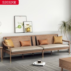 千匠一品 北欧风格 北美进口白蜡木+优质科技布+高密度海绵+五金套脚 高档大气沙发 S203沙发-X