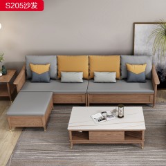 千匠一品 北欧风格 北美进口白蜡木+优质科技布+高密度海绵+五金脚套 高档大气沙发 S205沙发-X