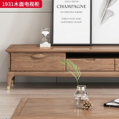 千匠一品 北欧风格 白蜡木+五金套脚 高档大气电视柜 1931 木面电视柜-X