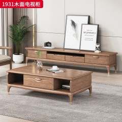千匠一品 北欧风格 白蜡木+五金套脚 高档大气电视柜 1931 木面电视柜-X