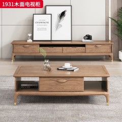 千匠一品 北欧风格 白蜡木+五金套脚 高档大气电视柜 1931 木面电视柜-X
