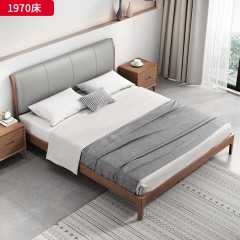 千匠一品 北欧风格 白蜡木+高密度海绵+优质科技布 高档大气床 1970床-X