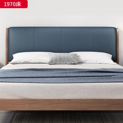 千匠一品 北欧风格 白蜡木+高密度海绵+优质科技布 高档大气床 1970床-X