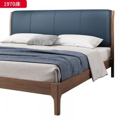 千匠一品 北欧风格 白蜡木+高密度海绵+优质科技布 高档大气床 1970床-X