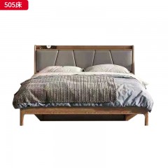 千匠一品 北欧风格 北美进口白蜡木+优质仿真皮+高密度海绵 高档大气床 505床-X