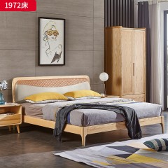 千匠一品 北欧风格 北美进口白蜡木+优质科技布+高密度海绵 简约精致床 1972床