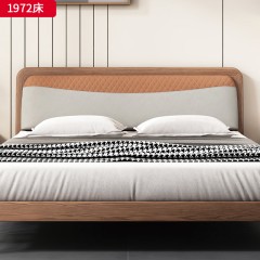 千匠一品 北欧风格 北美进口白蜡木+优质科技布+高密度海绵 简约精致床 1972床