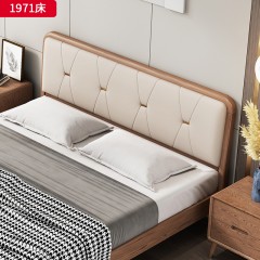 千匠一品 北欧风格 北美进口白蜡木+优质仿真皮+高密度海绵 精致简约床 1971床-X