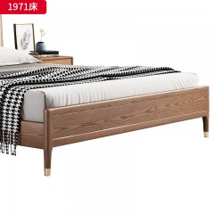 千匠一品 北欧风格 北美进口白蜡木+优质仿真皮+高密度海绵 精致简约床 1971床-X