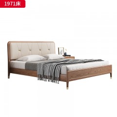 千匠一品 北欧风格 北美进口白蜡木+优质仿真皮+高密度海绵 精致简约床 1971床-X