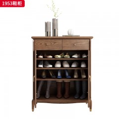 千匠一品 北欧风格 北美进口白蜡木 高档简约鞋柜 1953 鞋柜-X