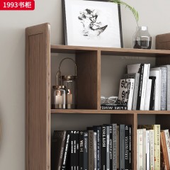 千匠一品 北欧风格 北美白蜡木+玻璃 高档大气书柜 1993书柜-X