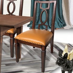 △【精品】千匠一品轻奢美式北美白蜡木泰国橡胶木实木框架+环保油漆餐椅MH-606-X