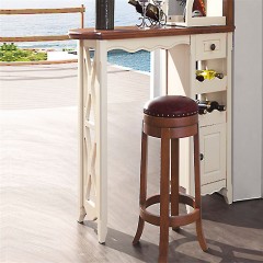 △千匠一品地中海风格精选优质橡木+高密度实木颗粒板吧凳YF952-E