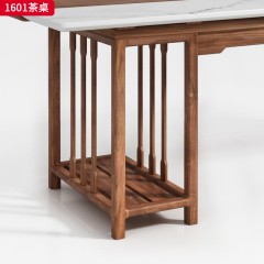 （精品）千匠一品 轻奢新中式 北美黑胡桃木+天然大理石 高档优雅茶桌 1601 茶桌-X