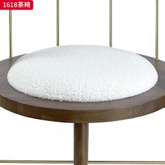 （精品）千匠一品 轻奢新中式 北美黑胡桃木+泰迪绒+高密度回弹海绵 时尚高档茶椅1618 茶椅-X
