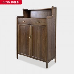 （精品）千匠一品 轻奢新中式风格 北美黑胡桃木+金属拉手 时尚高档功能柜 1353 多功能柜-X