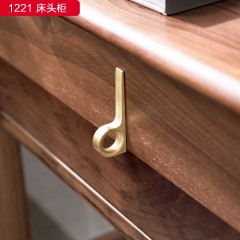 （精品）千匠一品 轻奢新中式风格 北美黑胡桃木+五金拉手 高档大气床头柜 1221 床头柜-X