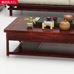 △【精品】千匠一品新中式风格优质柬埔寨黑酸枝+五金配件1.46m大几-观自在-J