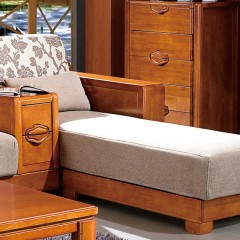 千匠一品中式风格优质橡木+布艺转角沙发8206-E