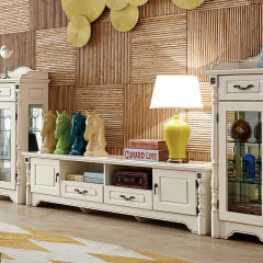 千匠一品美式风格进口橡胶木+优质中纤板+实木框架客厅2M/2.2M电视柜209-M