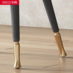 千匠一品 轻奢意式风格 实木+国产皮+高密度海绵 时尚大气书椅 V9915-X