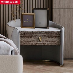 千匠一品 意式风格 国产磨砂皮+高密度海绵+实木框架 时尚大气床 V9901-X